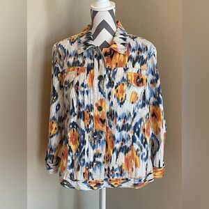 Chico’s Southwest Style Jacket - Linen / Cotton Blend - Size: 3 / Large